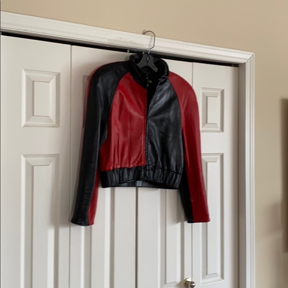 Red/black leather Jacket - Picture 1 of 8
